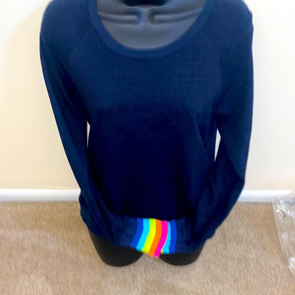 Sundry Tops - Sundry Navy Sweatshirt w colored wrists